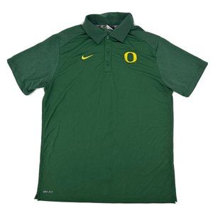 Oregon Ducks Nike‎ Shirt Men's L Green Short Sleeve Polo Dri-Fit